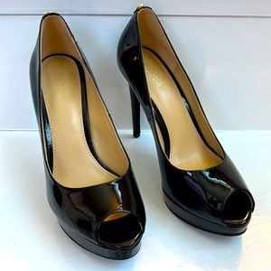 As good as new Michael Kors black patent leather platform heels